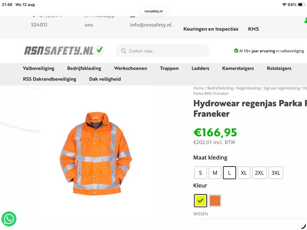 Werkjas, Ophalen of Verzenden, Nieuw