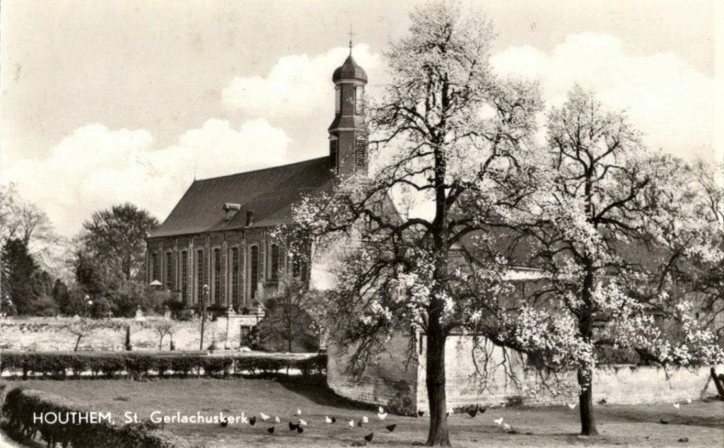 Ansichtkaart Houthem St. Gerlachuskerk, Verzamelen, Ansichtkaarten | Nederland, Ophalen, 1960 tot 1980, Gelopen, Limburg