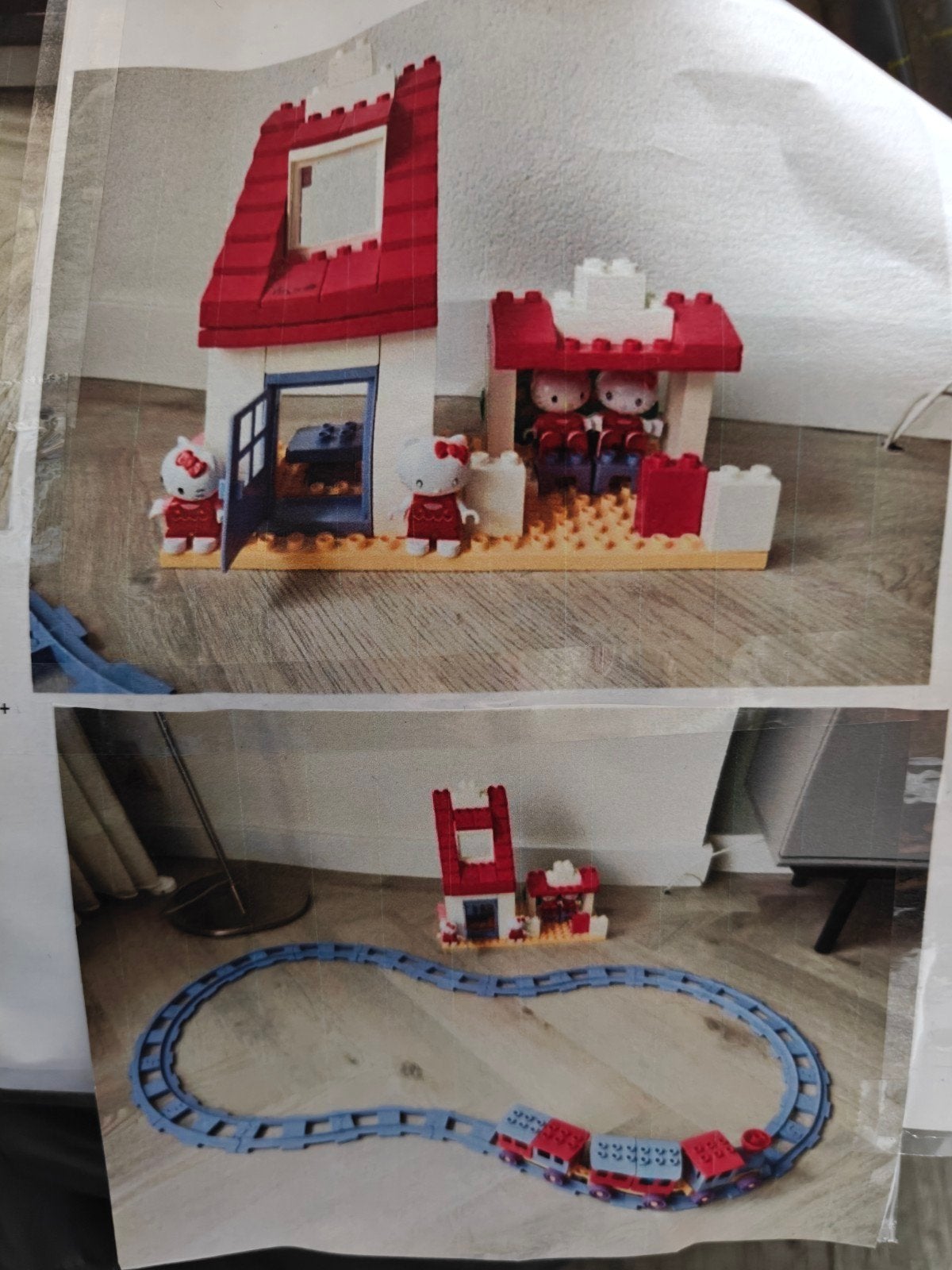 Hello Kitty Blokkenhuis en Trein Set, Ophalen, Gebruikt, Overige merken