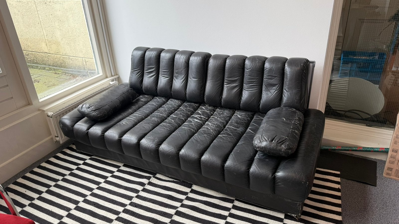 De Sede DS85 DAYBED bank vintage retro bank zwart leer, Ophalen, Zo goed als nieuw, Tweepersoons, Zwart