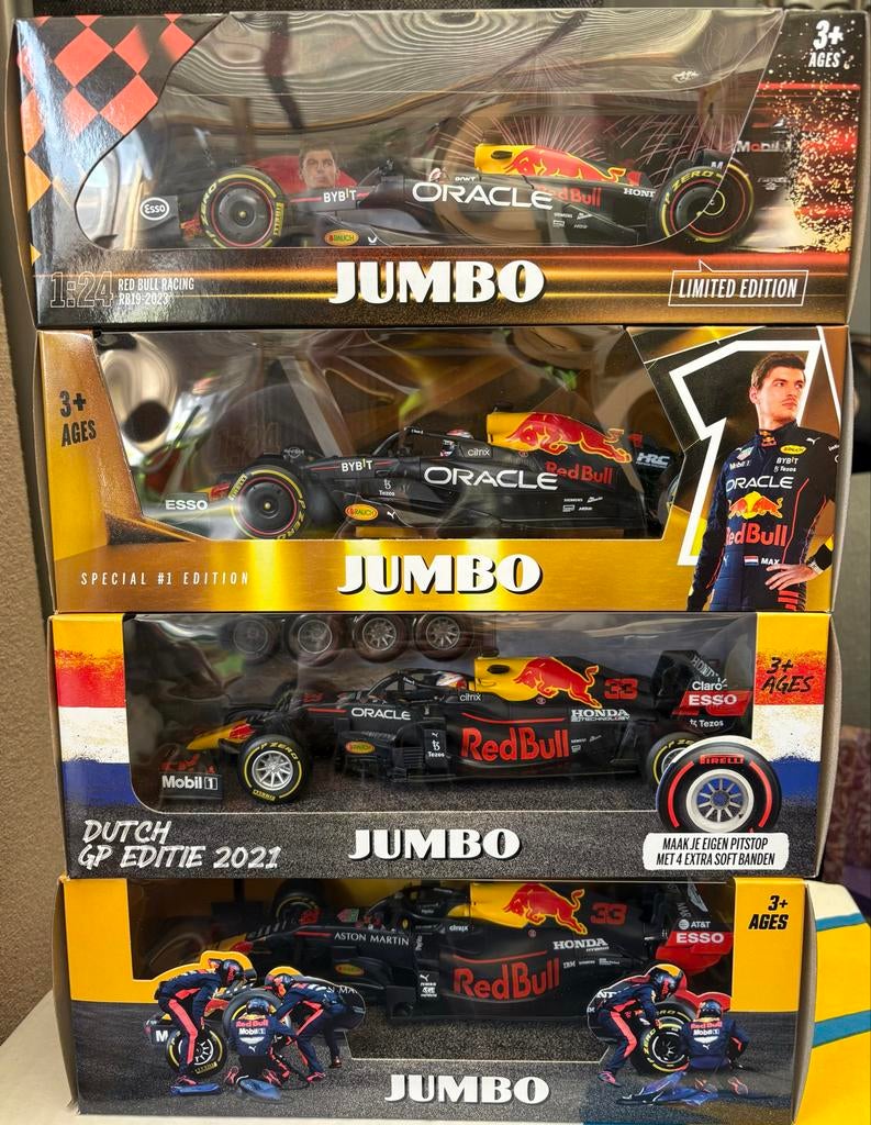 Max Verstappen F1 raceauto's 2020-2023 - Jumbo Editie, Overige merken, Auto, Groter dan 1:32, Nieuw