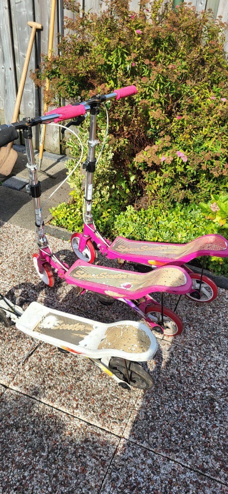 Roze en witte spacescooter - Gebruikt, Ophalen, Gebruikt, Gewone step, Onbekend