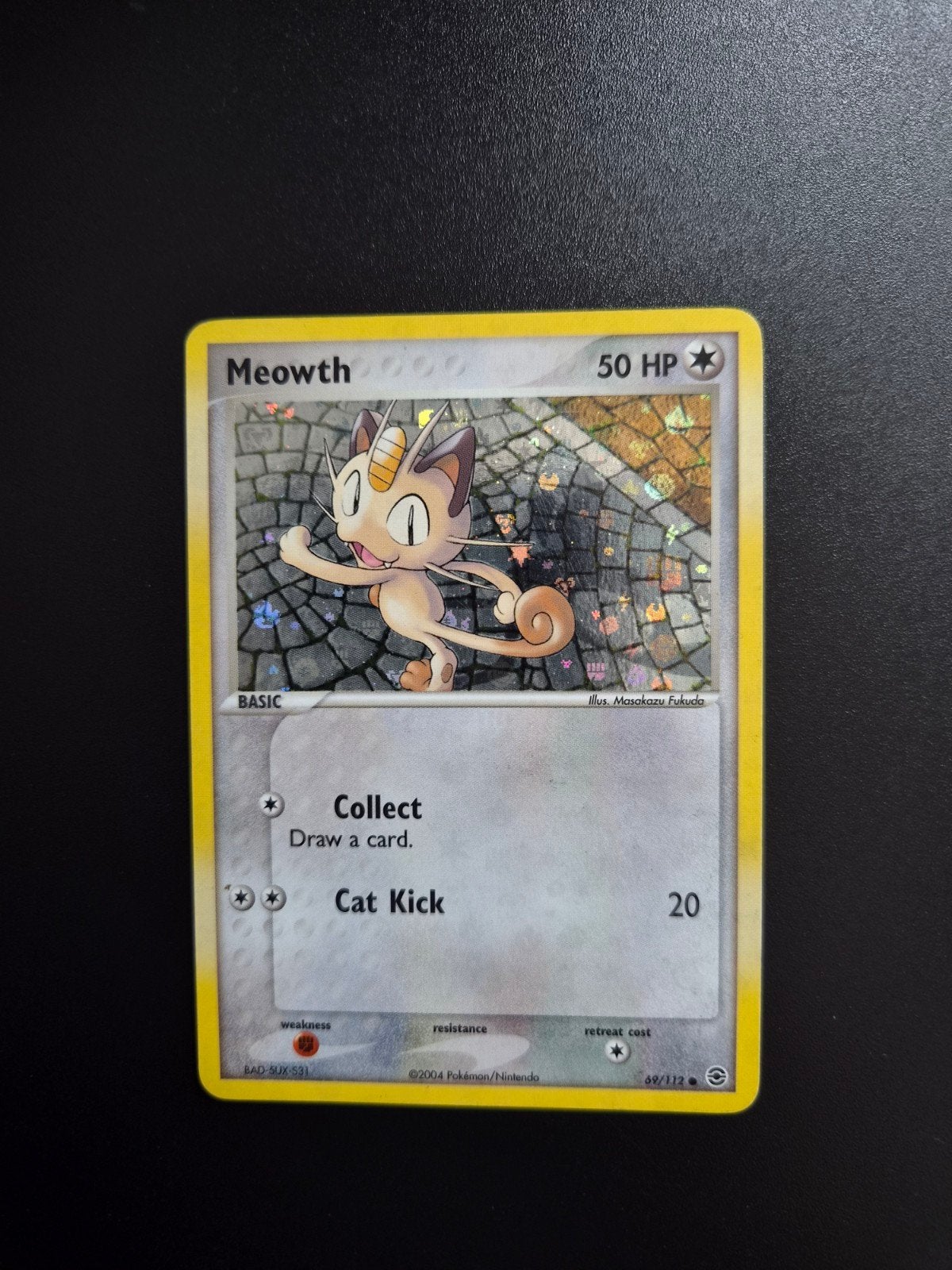 Meowth 69 Pokemon Fire Red Leaf Green Holo, Ophalen of Verzenden, Zo goed als nieuw, Booster, Foil
