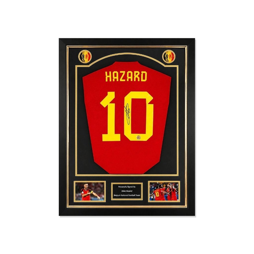 Eden Hazard – gesigneerd België 2022-23 shirt Deluxe Frame, Buitenlandse clubs, Shirt, Info@sportmemorabilianetherlands.com, Nieuw