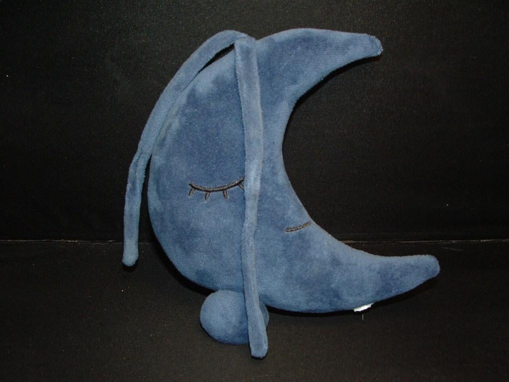 ZEEMAN HALVE MAAN MUZIEKDOOS VELOURS BLAUW MET, Ophalen of Verzenden, Nieuw, Overige typen