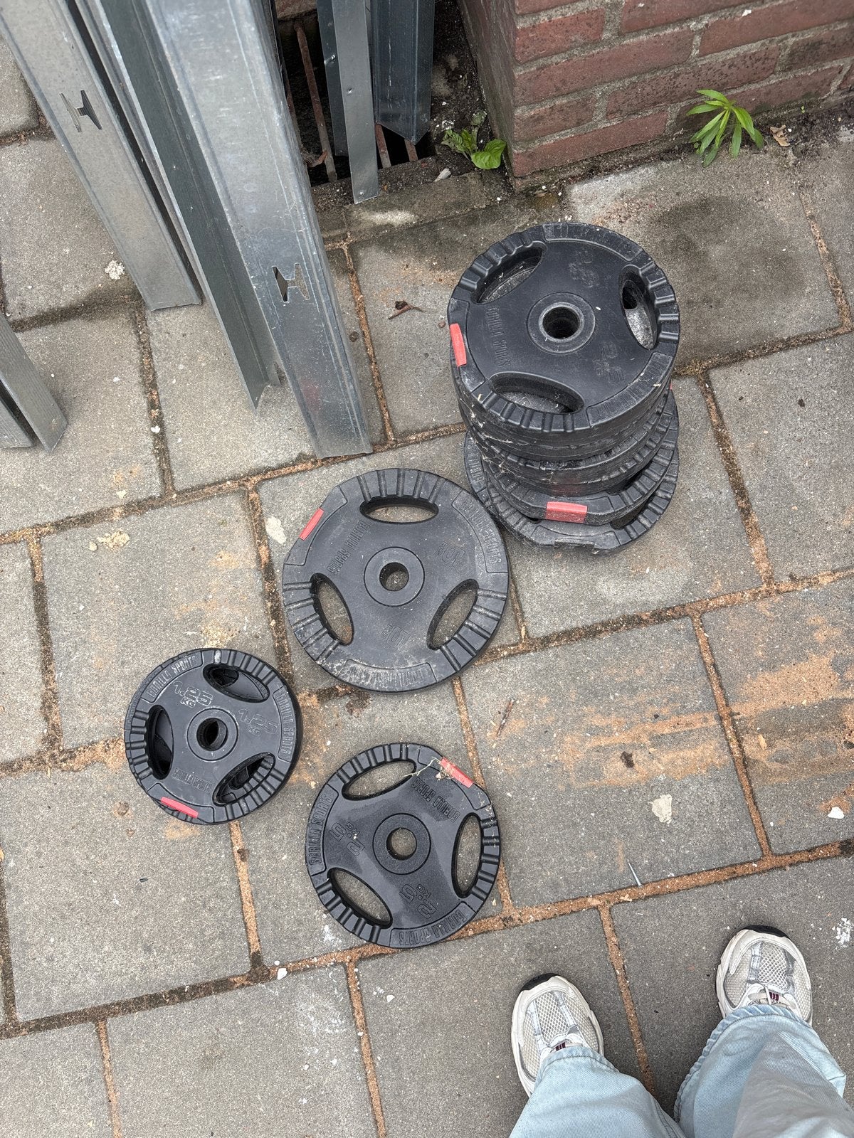 Halterschijven 2.5 kg en 5 kg, Ophalen of Verzenden, Gebruikt, Armen, Halterschijven