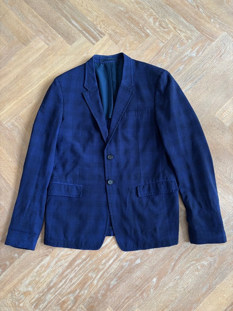 Prada colbertje single breasted zomerwol marineblauw maat 48, Ophalen of Verzenden, Zo goed als nieuw, Prada, Maat 48/50 (M)