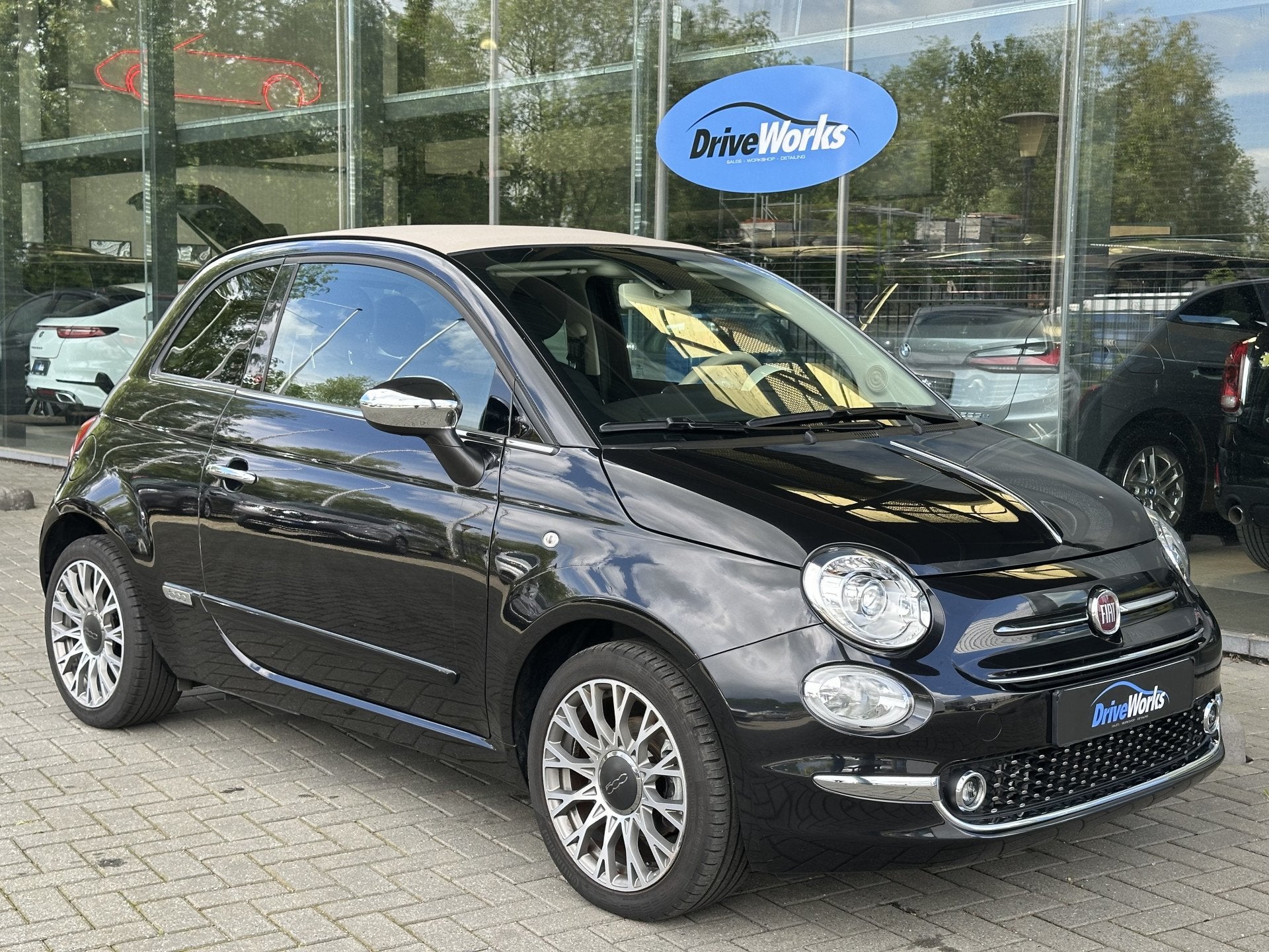 Fiat 500C 0.9 TwinAir Turbo Lounge | Automaat | 5dkm | Nieuw, Auto's, Fiat, Gebruikt, Zwart, Leder, Bedrijf