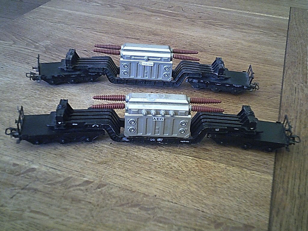 Marklin HO 2 Diepladers AEG - Trafo Union nr. 4617, Hobby en Vrije tijd, Modeltreinen | H0, Wisselstroom, Gebruikt, Wagon, Ophalen of Verzenden