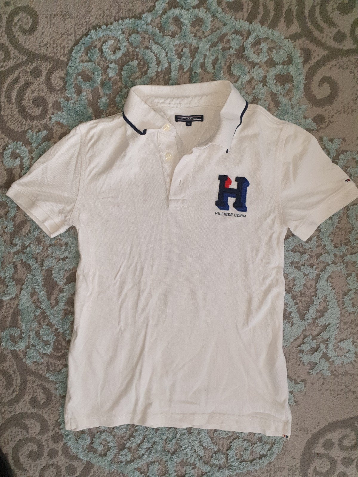 Als Nieuw Tommy Hilfiger Polo Shirt Maat 152 wit 💫, Kinderen en Baby's, Kinderkleding | Maat 152, Jongen of Meisje, Nieuw, Ophalen of Verzenden