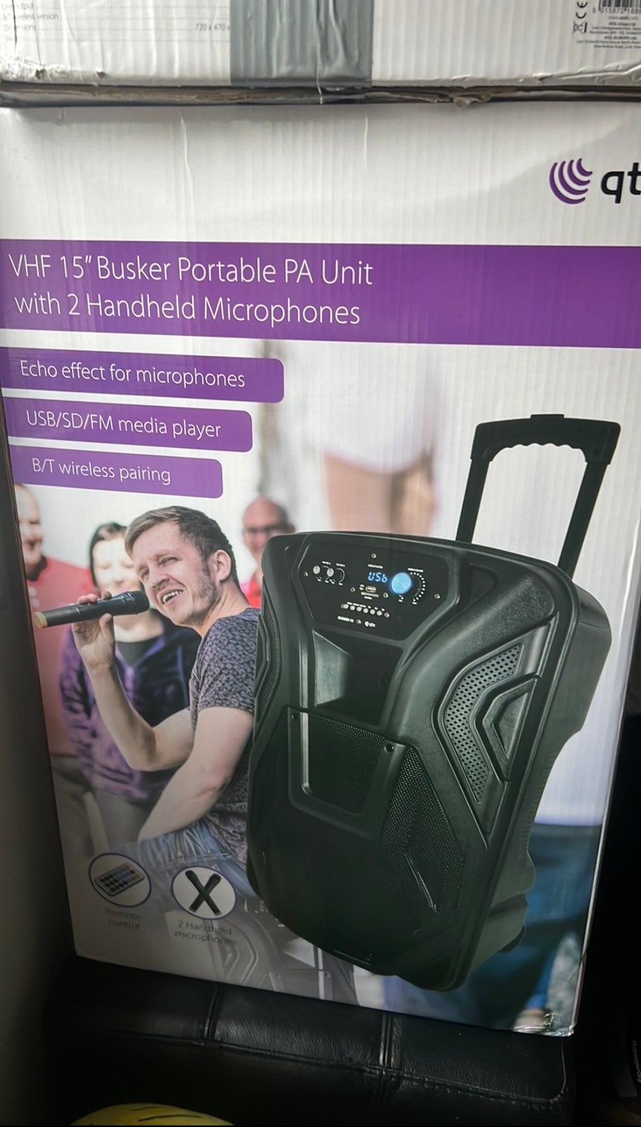 Karaoke QTX Sound Busker-15 bluetooth, Ophalen, Zo goed als nieuw
