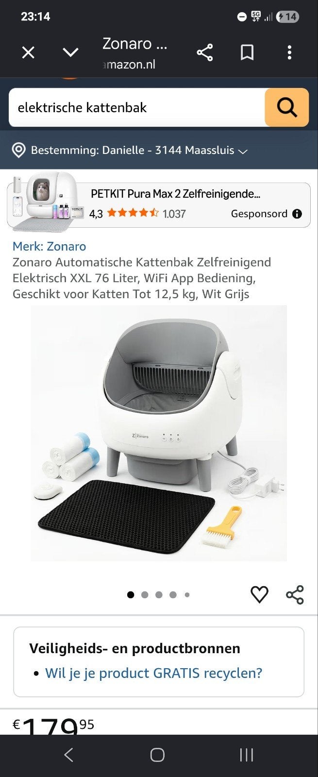 elektrische kattenbak, Ophalen, Zo goed als nieuw