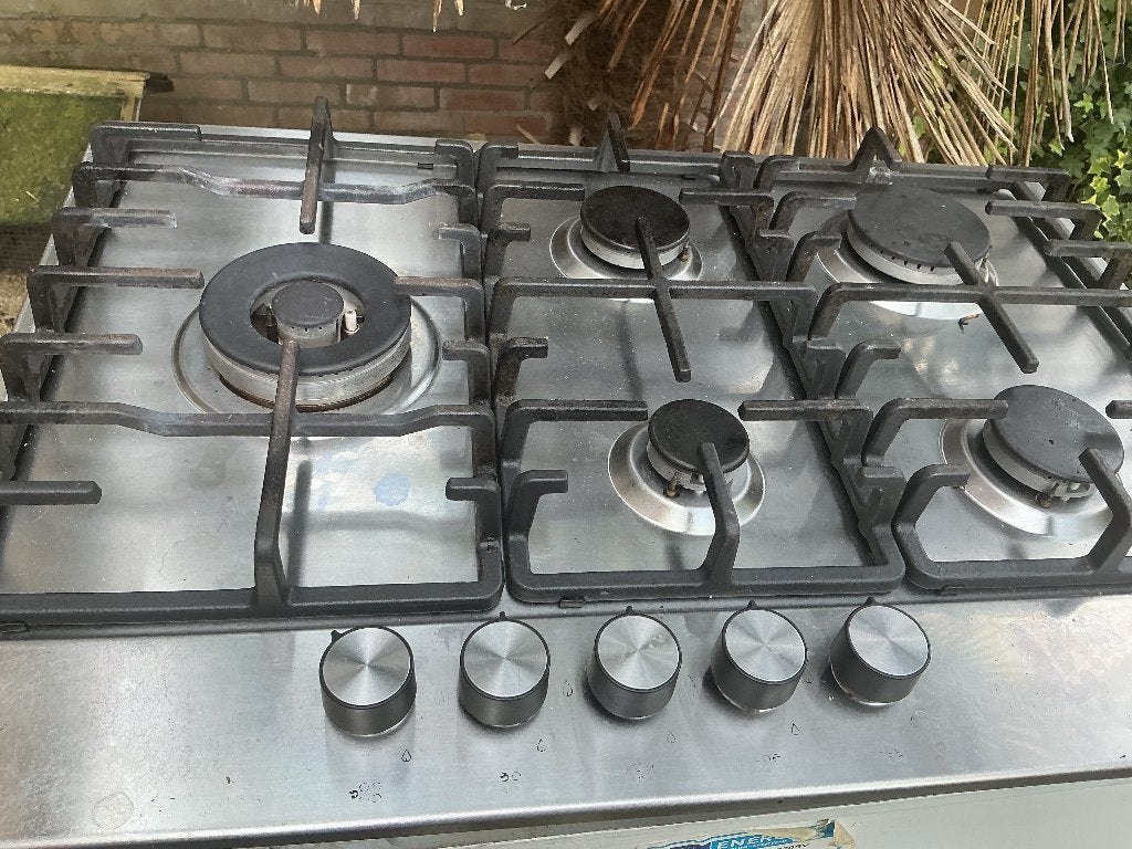 IKEA 5-pits RVS gaskookplaat – extra breed, met wokbrander, Ophalen, Gebruikt, Inbouw, Gas