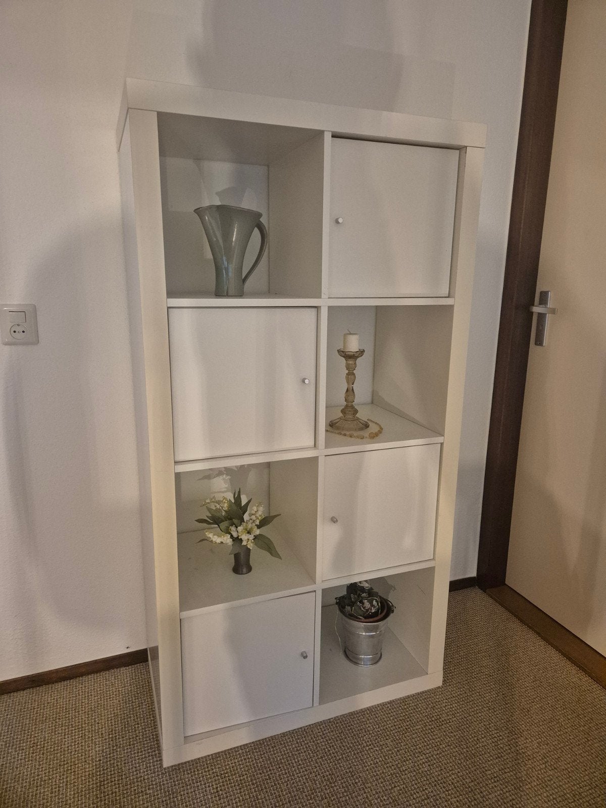 Ikea Kallax opbergkast met 4 deurtjes, 150x79x40 cm, Ophalen, Gebruikt, 100 tot 150 cm, 50 tot 100 cm