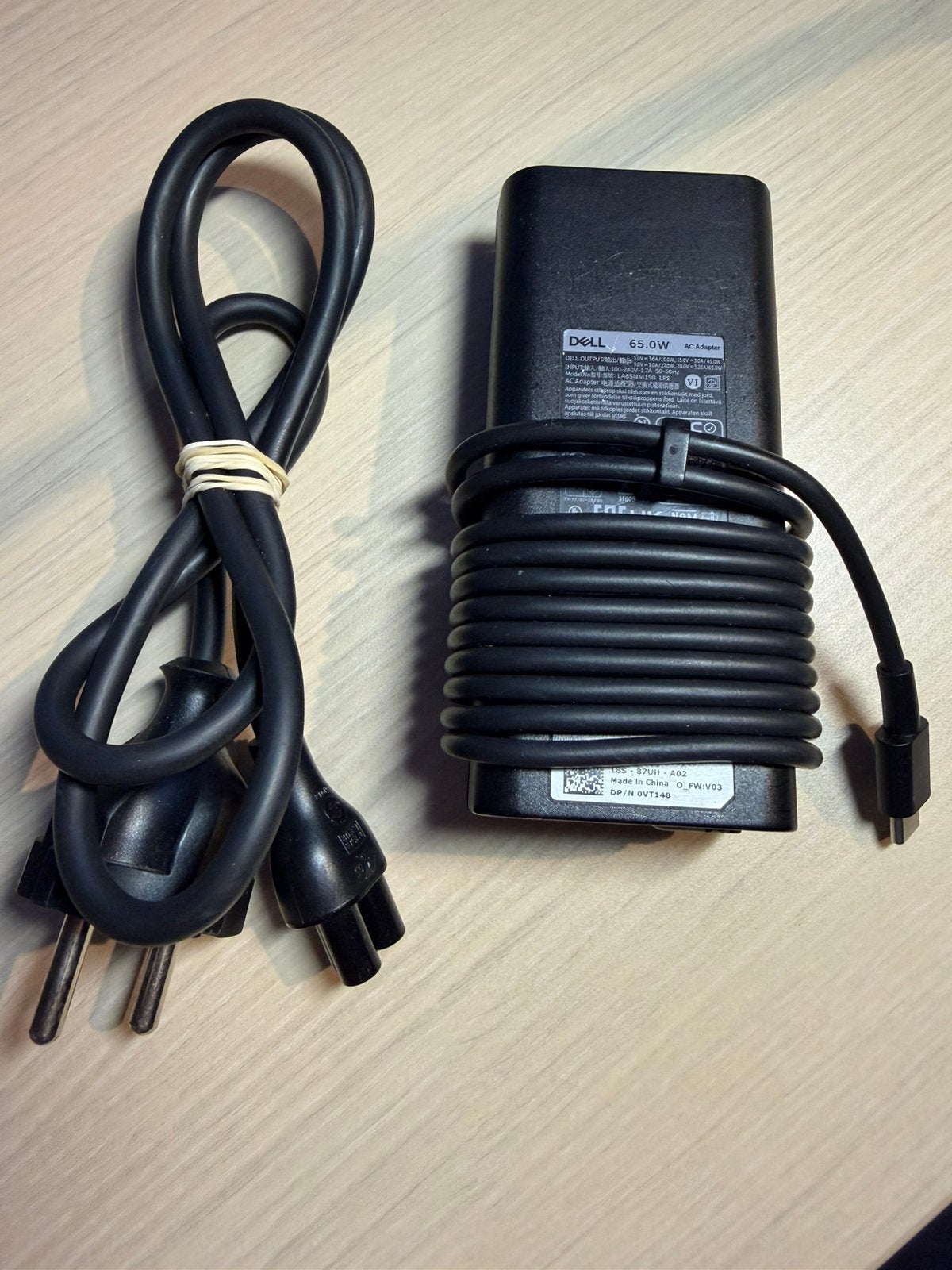 65W Dell Laptop Adapter USB-C, Computers en Software, Ophalen of Verzenden, Zo goed als nieuw, Dell