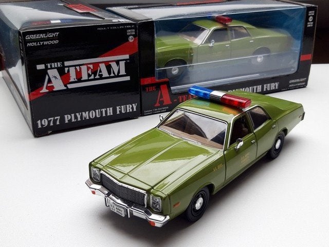The A-team Police US Army / Plymouth Fury – modelauto 1:24, Overige merken, Auto, Nieuw, Ophalen of Verzenden