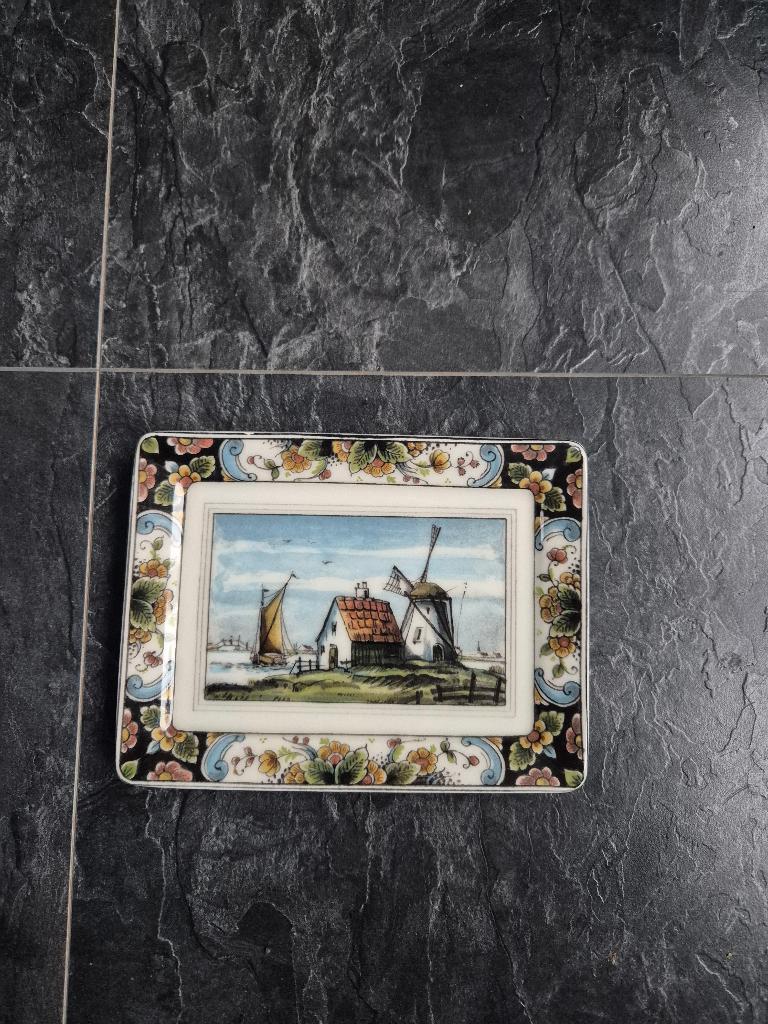 Mooi handgeschilderd Polychrome antiek Delfts wandbord, Ophalen of Verzenden