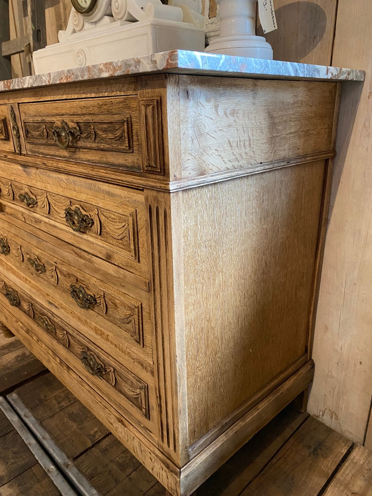 Charmant Frans eiken ladekast commode badkamermeubel, Ophalen