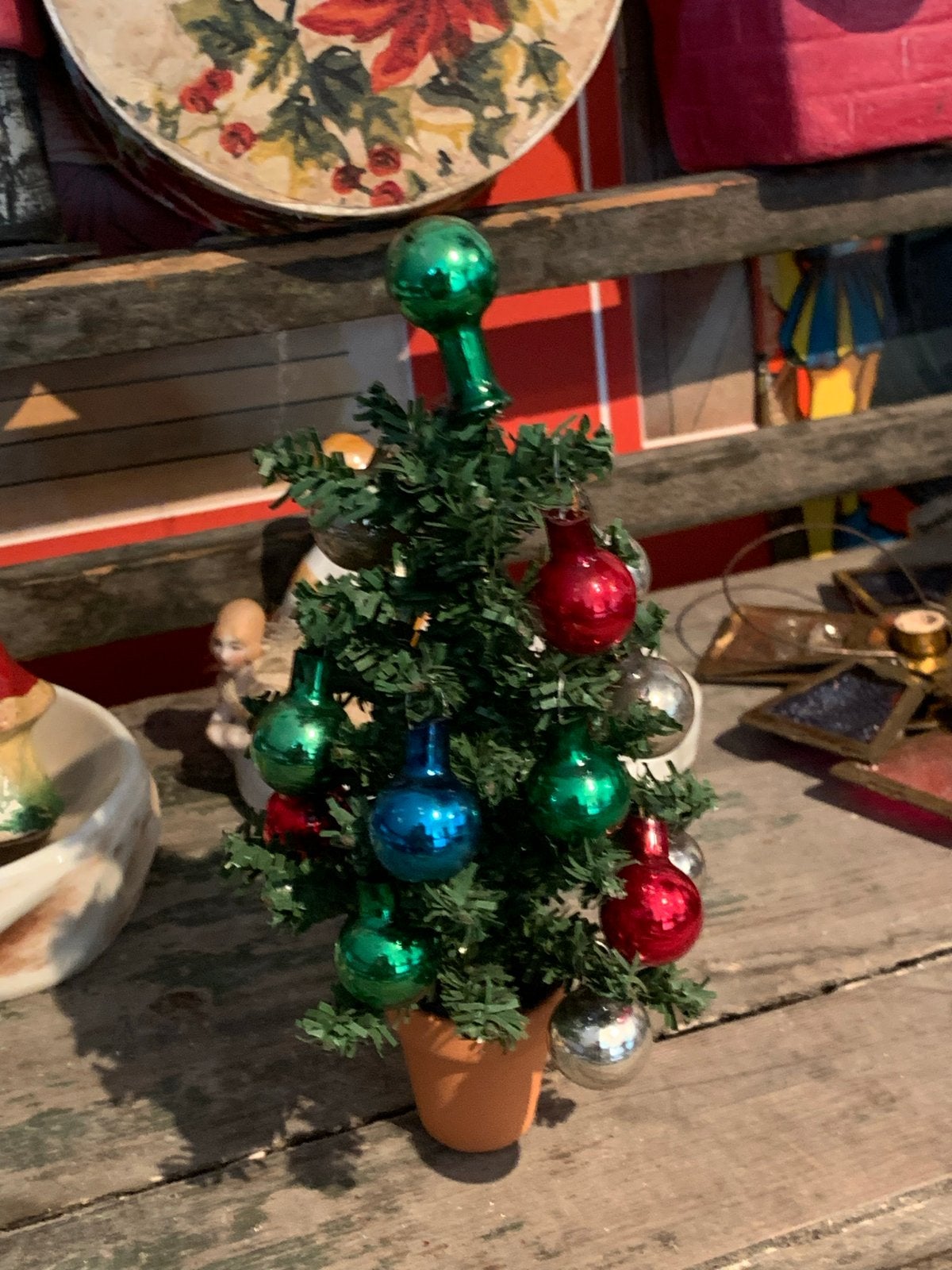 Mini kerstboom met kwikballen, Diversen, Kerst, Gebruikt, T, Ophalen of Verzenden, N