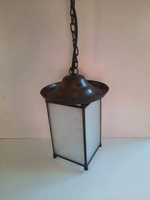 Hanglamp - lantaarn Amsterdamse school . jaren '50, Ophalen of Verzenden