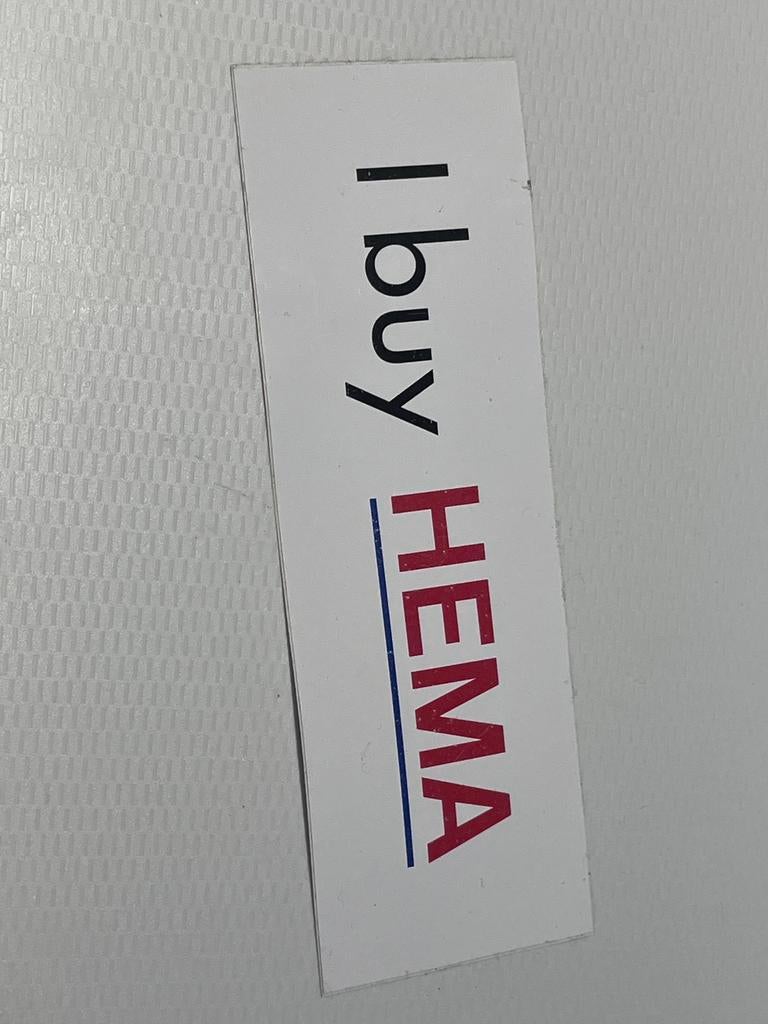 Hema sticker oud, Verzamelen, Ophalen, Zo goed als nieuw, Bedrijf of Vereniging