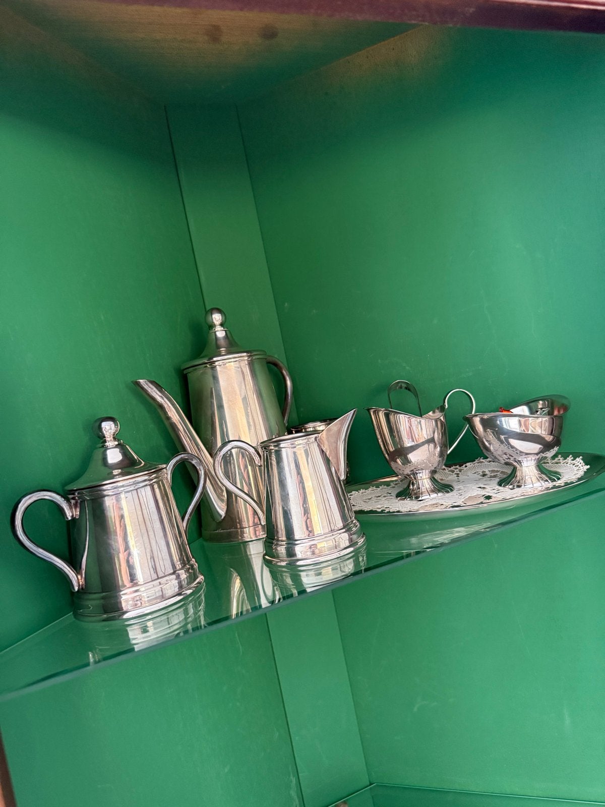 Prachtige verzilverde theeset / koffieset, Antiek en Kunst, Ophalen of Verzenden, Zilver