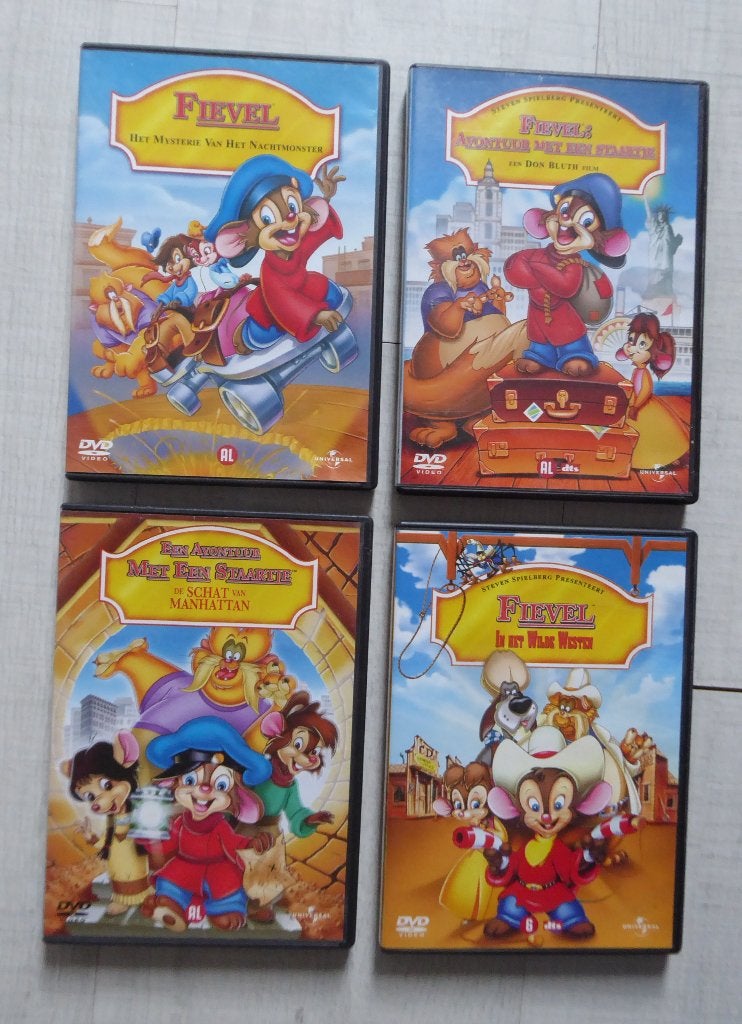 DVD complete serie van Fievel, 4 stuks, Gebruikt, Animatie, Alle leeftijden, Amerikaans