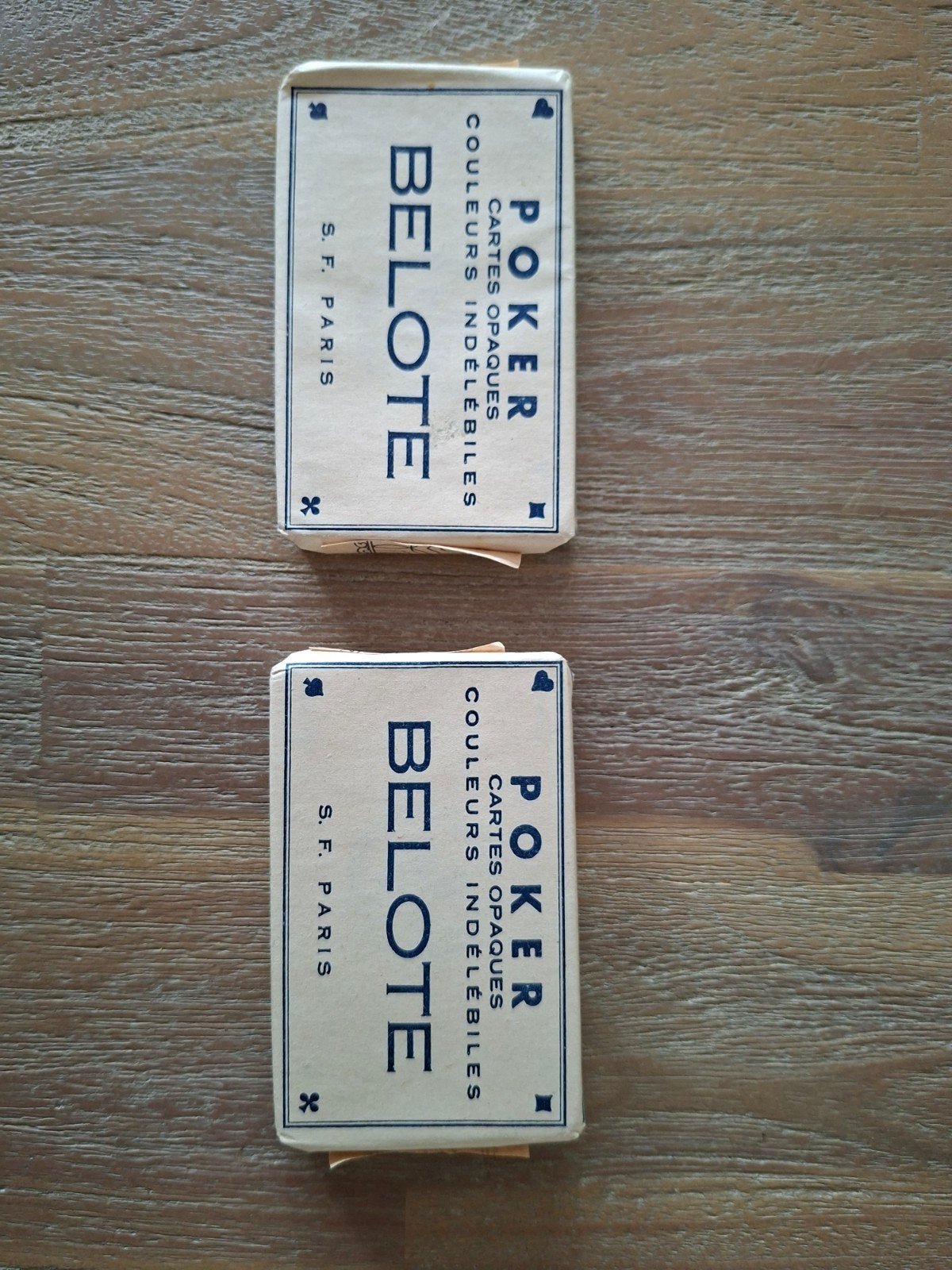 Vintage Belote Speelkaarten - S.F. Paris (2 sets), Ophalen of Verzenden