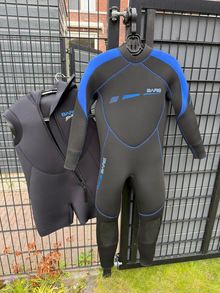 Bare 5mm duikpak voor heren, LargeSHORT met onderpak, Watersport en Boten, Duiken, Ophalen, Gebruikt, Duikpak
