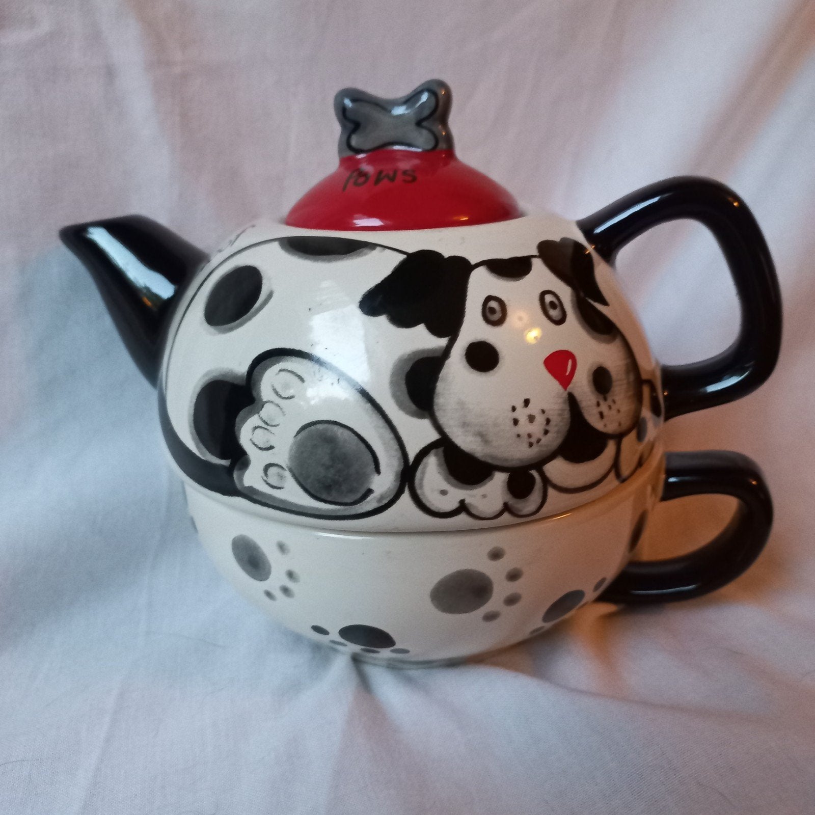 "Paws for Tea / Woof For Tea" keramische theepot hond, Ophalen of Verzenden, Nieuw, Beker of Kan