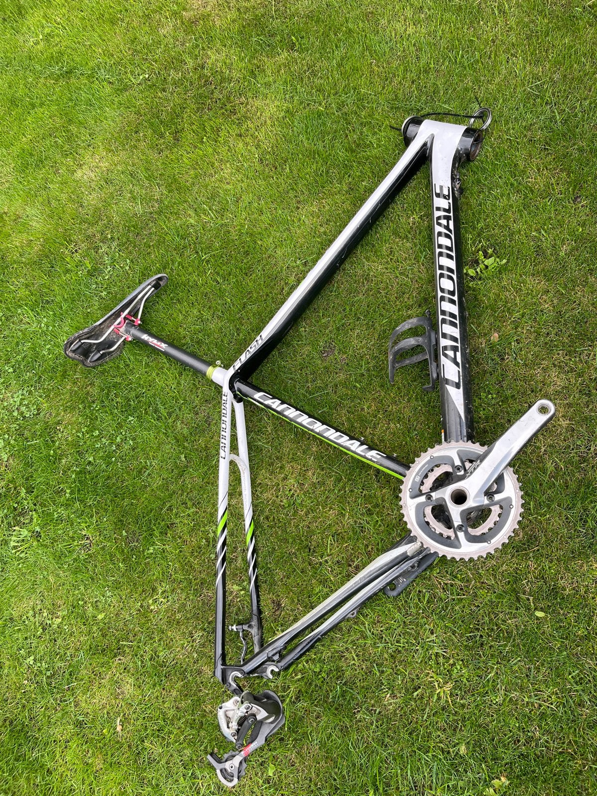 Cannondale Flash frame met crankstel en derailleur, Frame, Gebruikt, Ophalen of Verzenden, Aluminium