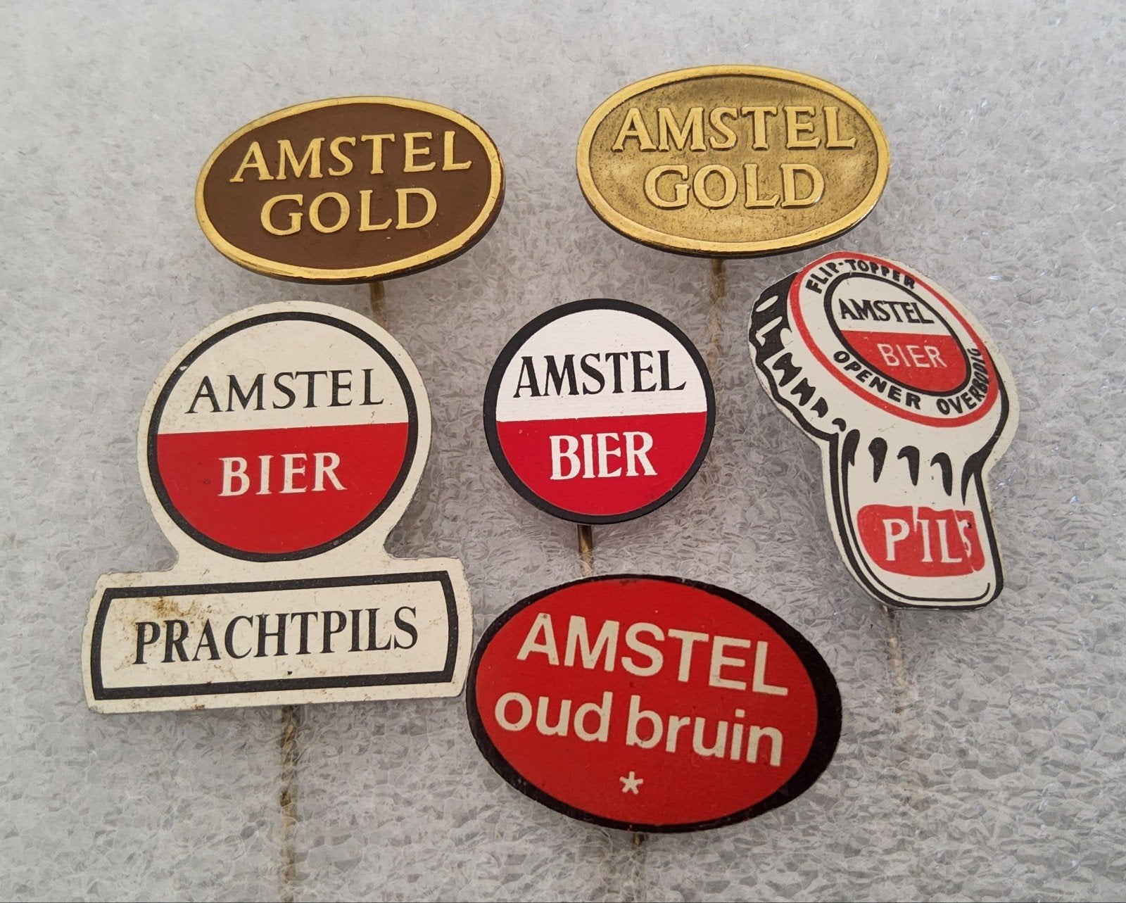 6 Amstel Bier Speldjes - Vintage Collectie, Ophalen of Verzenden, Gebruikt