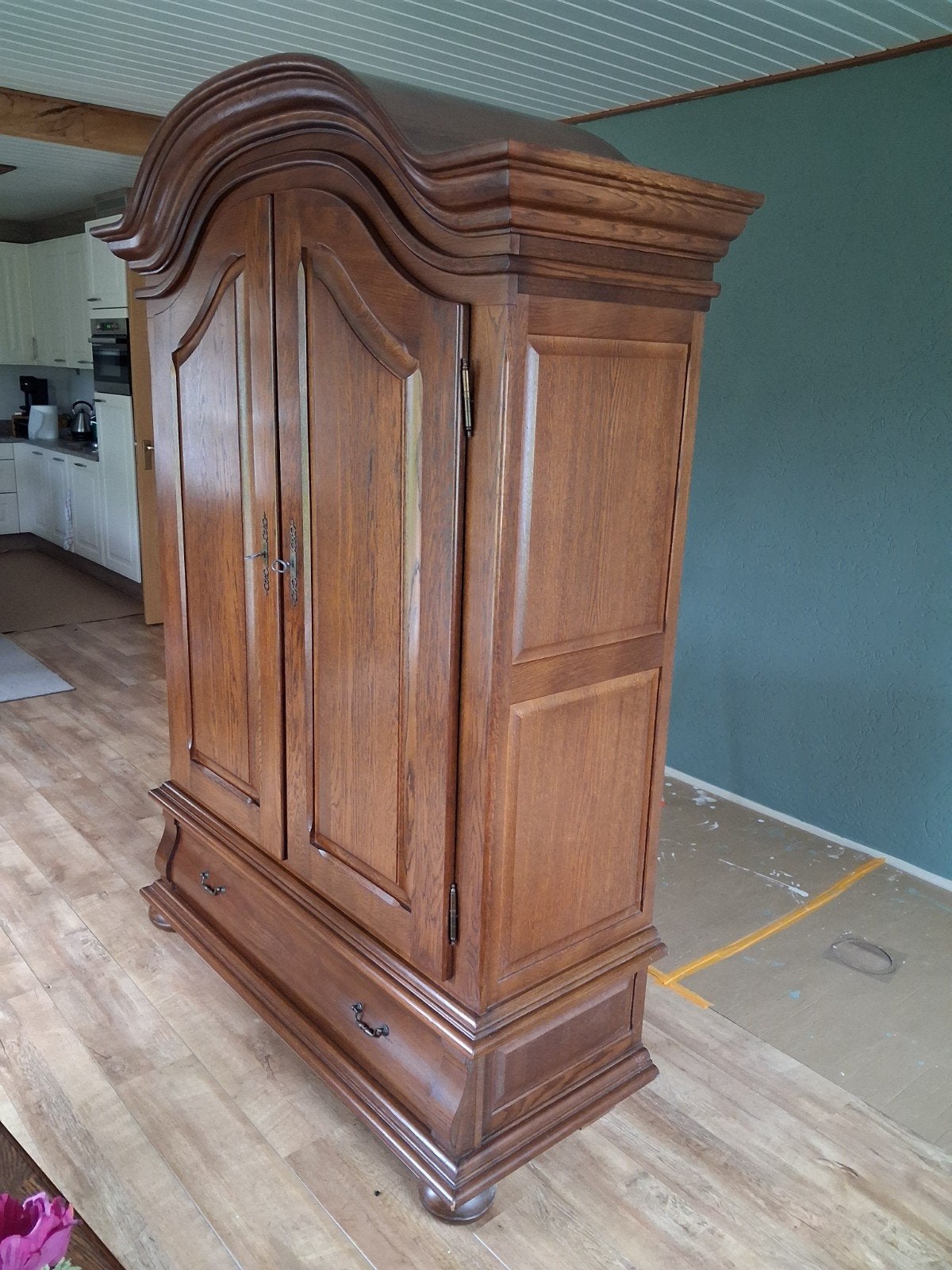 eiken kast broodkast bergmeubel, Ophalen, Gebruikt, 50 tot 75 cm, 200 cm of meer
