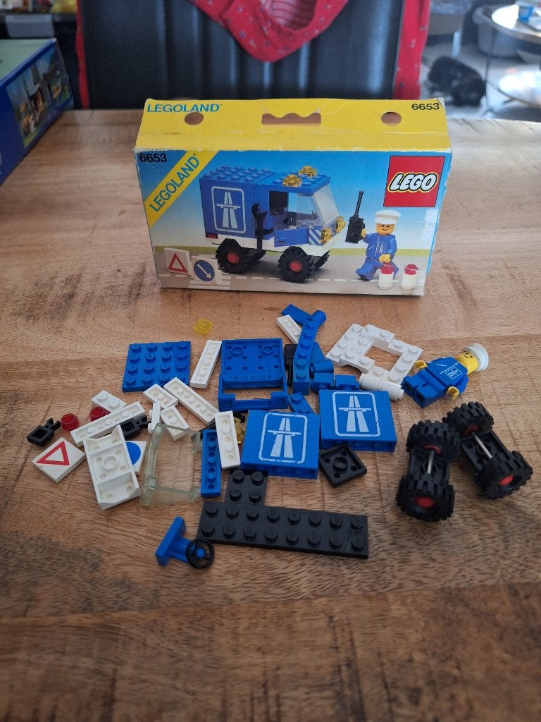 Vintage Lego set 6653 Highway Maintenance Truck + doos 1982, Ophalen of Verzenden, Gebruikt