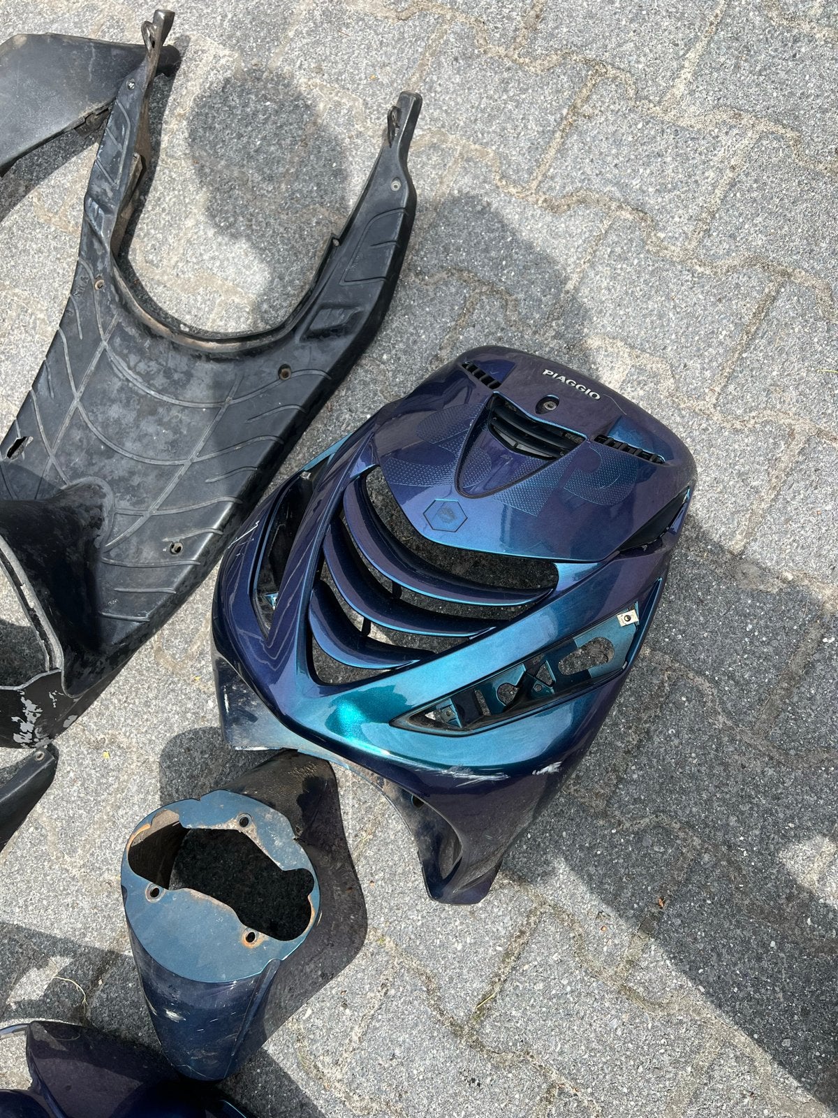 Kappenset Piaggio Zip 2000 met schade (zie foto's), Fietsen en Brommers, Brommeronderdelen | Scooters, Ophalen of Verzenden, Gebruikt