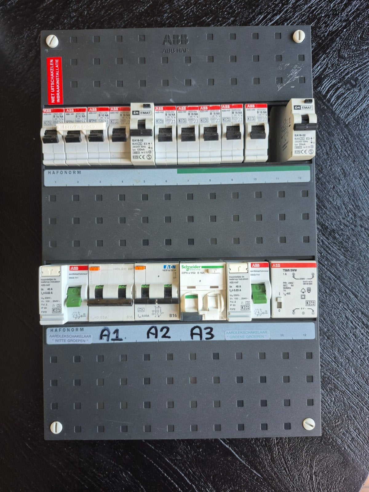 ABB 1-fase Groepenkast met 12 groepen met PV en Perilex, Ophalen of Verzenden, Zo goed als nieuw, ABB, Groepenkast