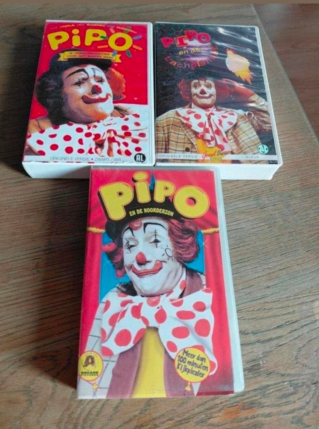 3 Pipo de Clown videobanden, Gebruikt, Alle leeftijden, Ophalen of Verzenden, Kinderprogramma of -film