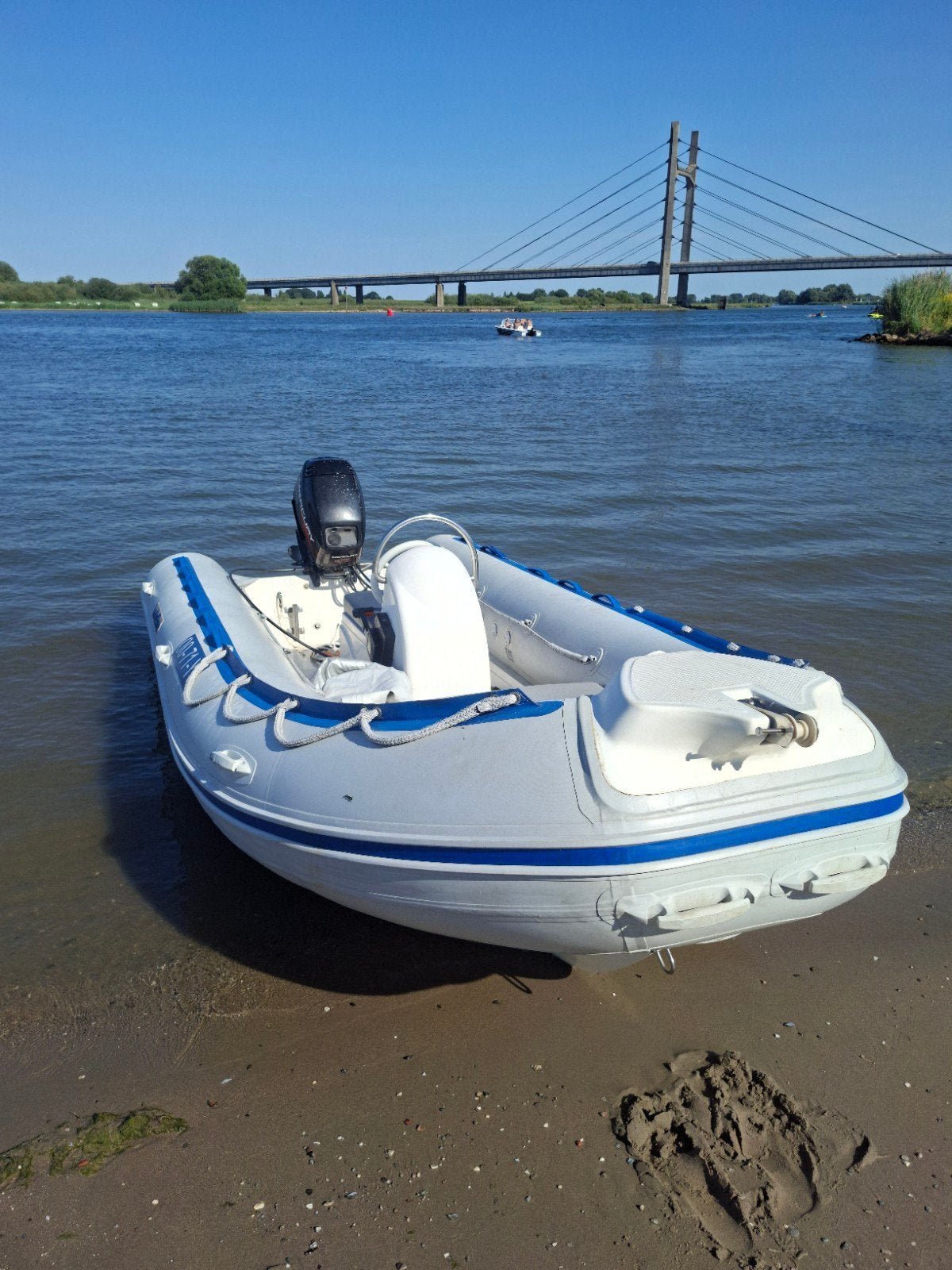 Lodestar 450 Open RIB met Mercury 40pk en zgan kanteltrailer, Watersport en Boten, Inclusief motor, Zo goed als nieuw, Lodestar