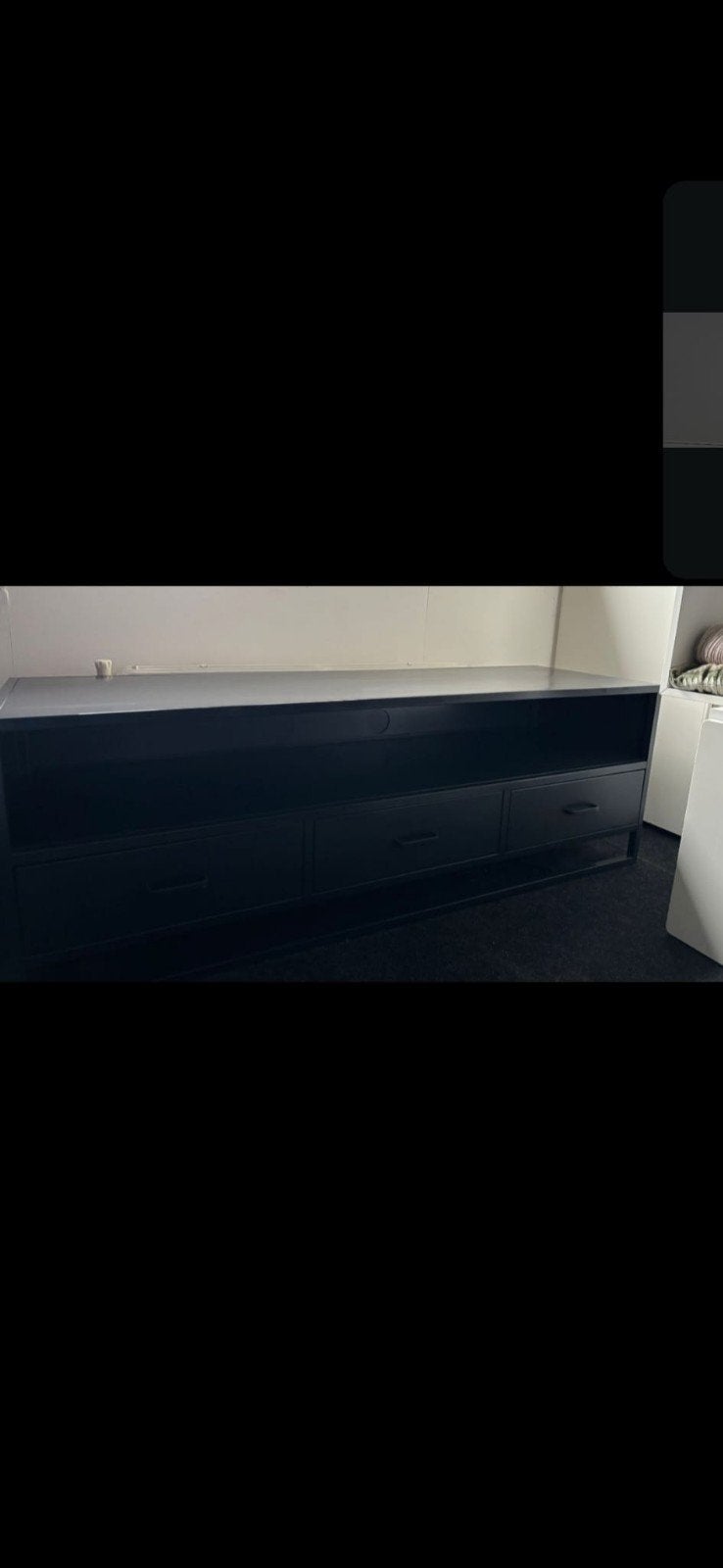 Leen Bakker TV-meubel Aalborg - Zwart, 100 tot 150 cm, Ophalen of Verzenden, Zo goed als nieuw, Minder dan 100 cm