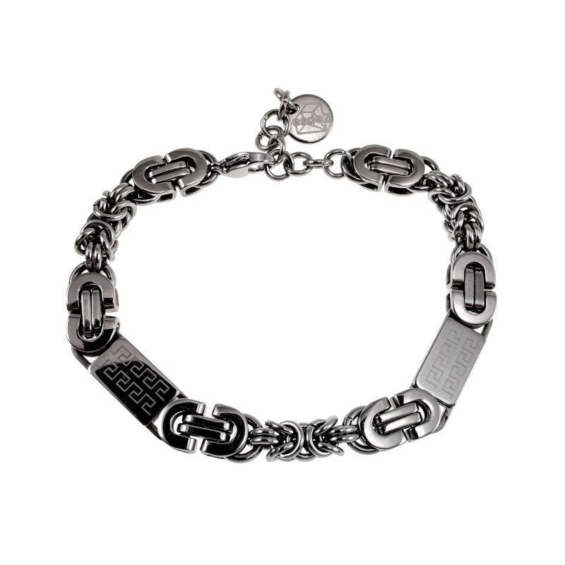Premium Koningsschakel Armband Grieks Design Unisex RVS, Staal, Birgitta-Gracht 33, 6465 EL Kerkrade, Nederland, Verzenden, Nieuw