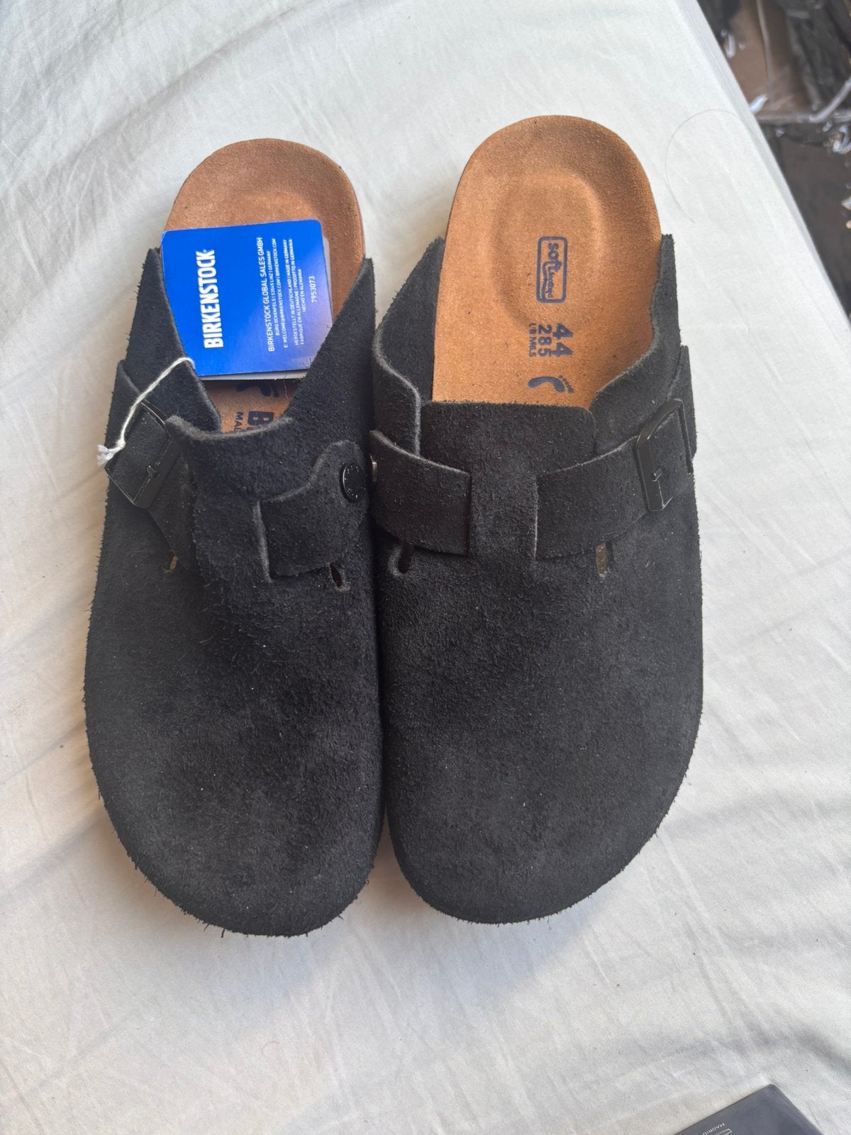 Zwarte suede birkenstocks clogs 44, Slippers, Zwart, Nieuw, Ophalen of Verzenden