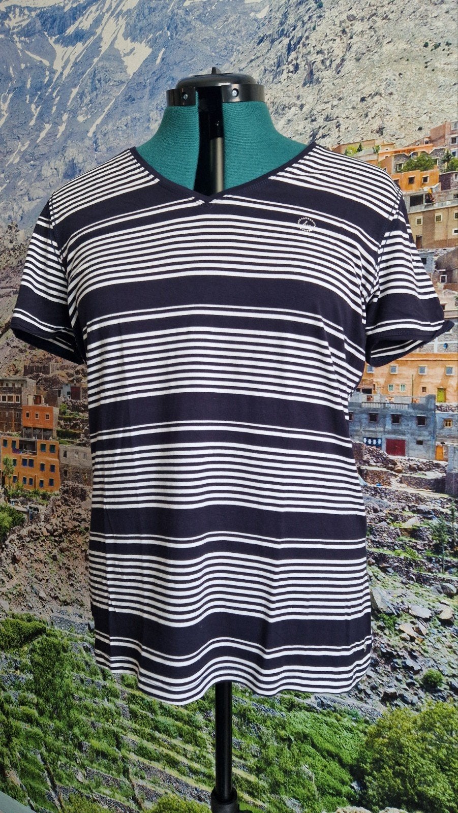 Luhta gestreept T-shirt, maat XL, Luhta, Blauw, Maat 46/48 (XL) of groter, Ophalen of Verzenden