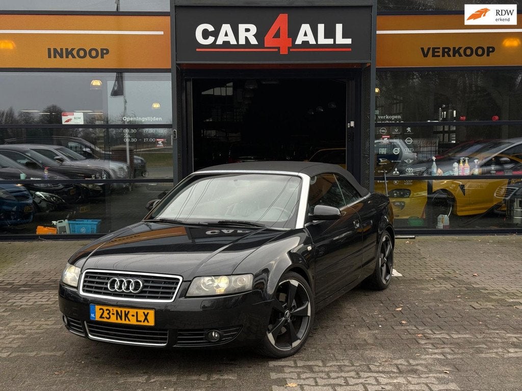 Audi A4 Cabriolet 3.0 V6 Pro Line LEDER/RS VELGEN/NIEUWSTAAT, Auto's, Audi, Gebruikt, Zwart, Cabriolet, 4 stoelen