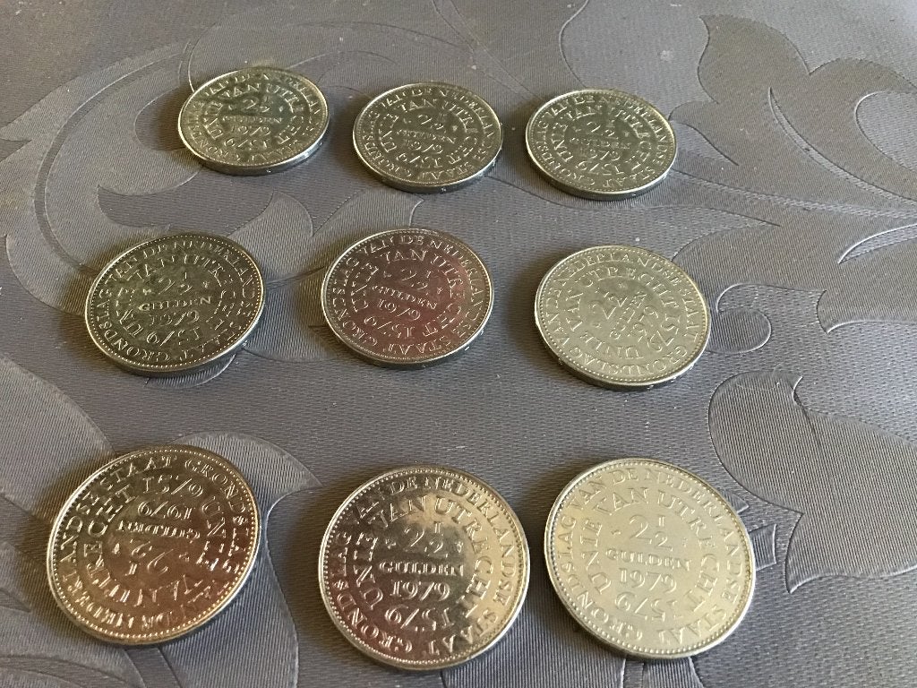 9 Unie van Utrecht Rijksdaalders, Ophalen of Verzenden, Koningin Juliana, 2½ gulden, Losse munt