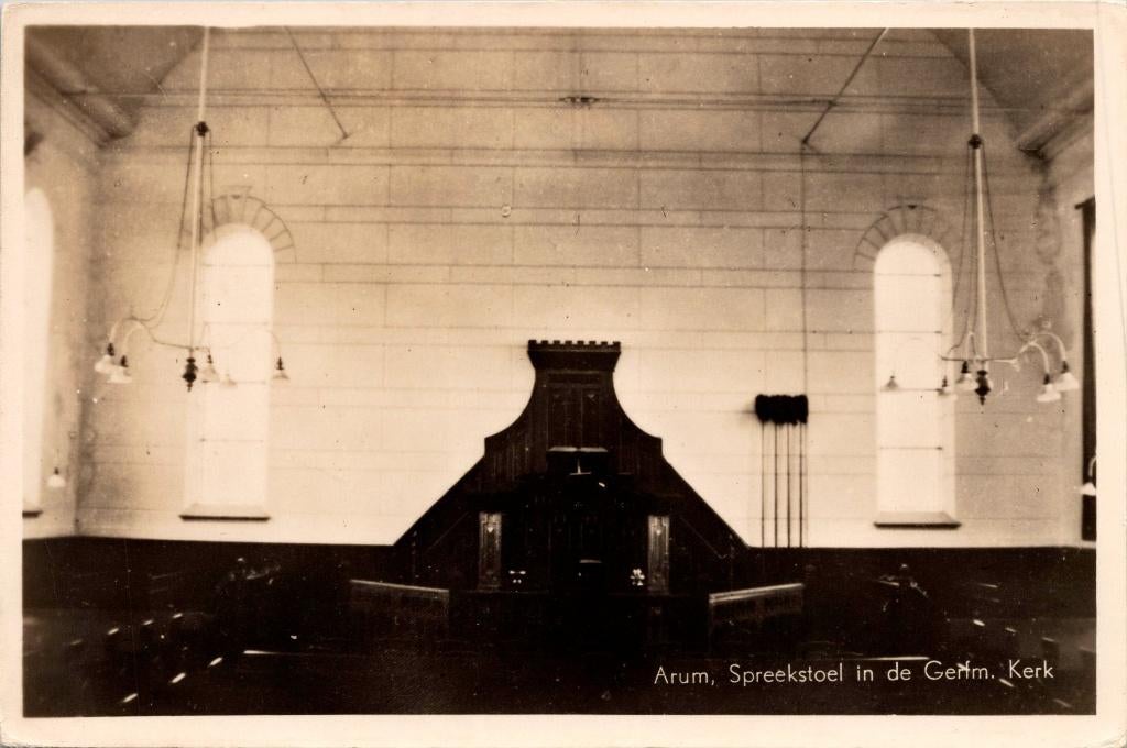 Arum - Spreekstoel in de Geref. Kerk (3x), Verzenden, 1960 tot 1980, Ongelopen, Friesland