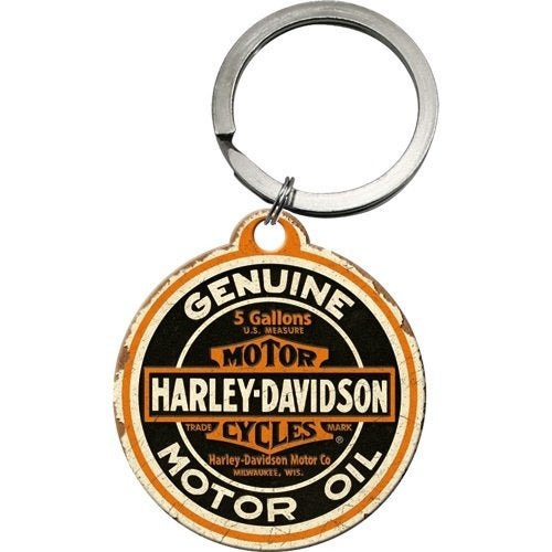 Harley Davidson Oil reclame sleutelhanger van metaal hanger, Ophalen of Verzenden, Nieuw, Auto's