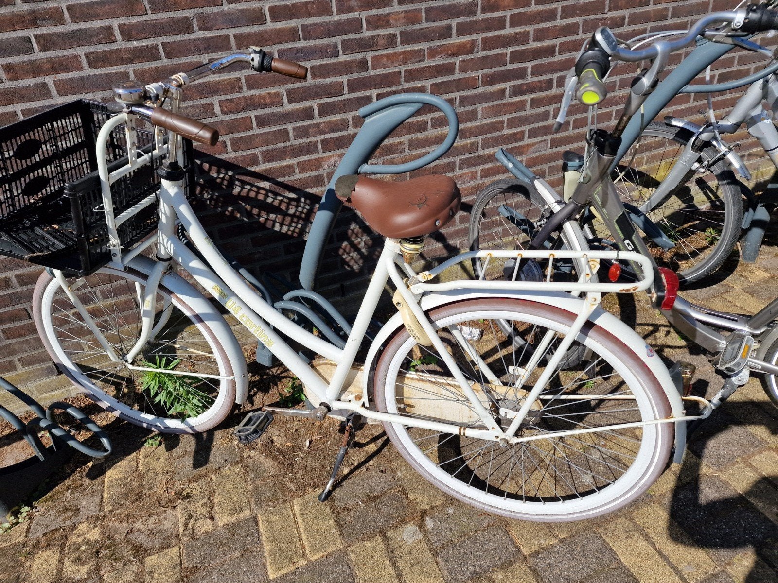 Cortina U4 Transportfiets Dames - Wit, Fietsen en Brommers, Fietsen | Dames | Damesfietsen, Terugtraprem, Gebruikt, Versnellingen