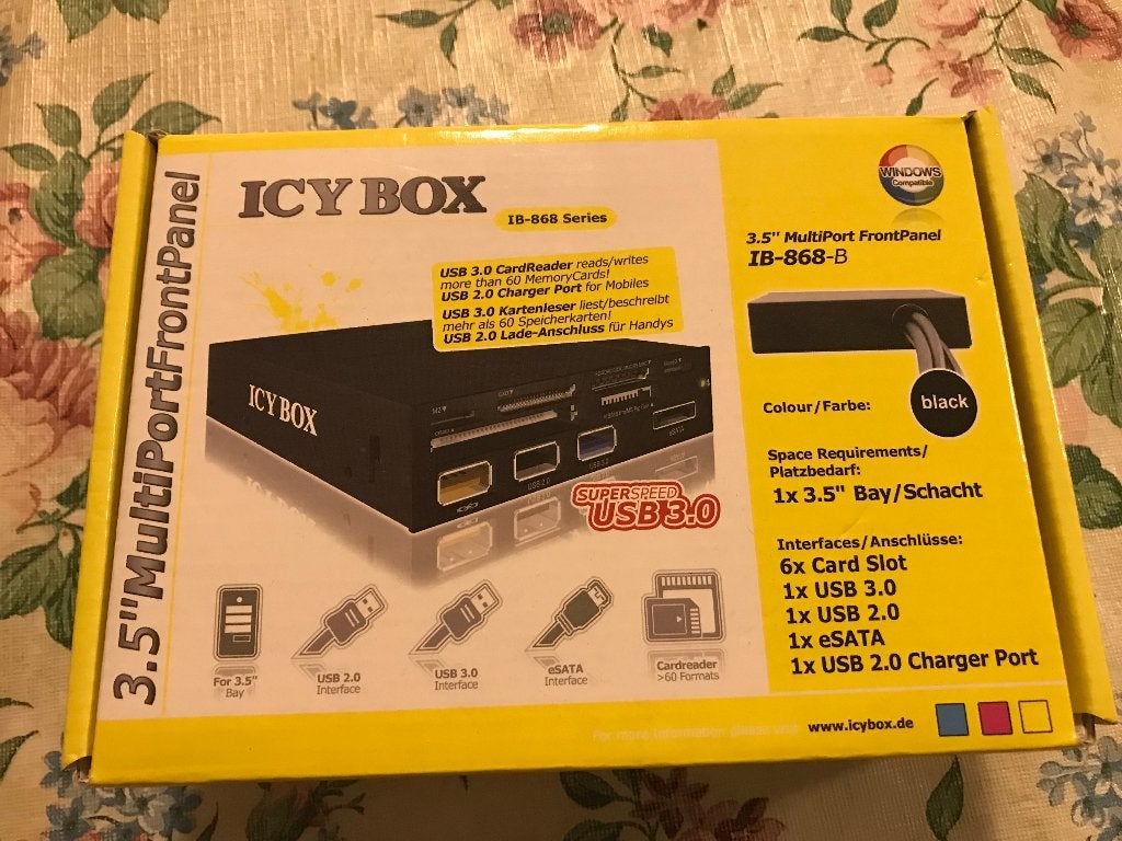 ICY BOX IB-868 MultiPort Frontpanel USB 3.0 Cardreader - NOS, Ophalen of Verzenden, Zo goed als nieuw, ICY BOX