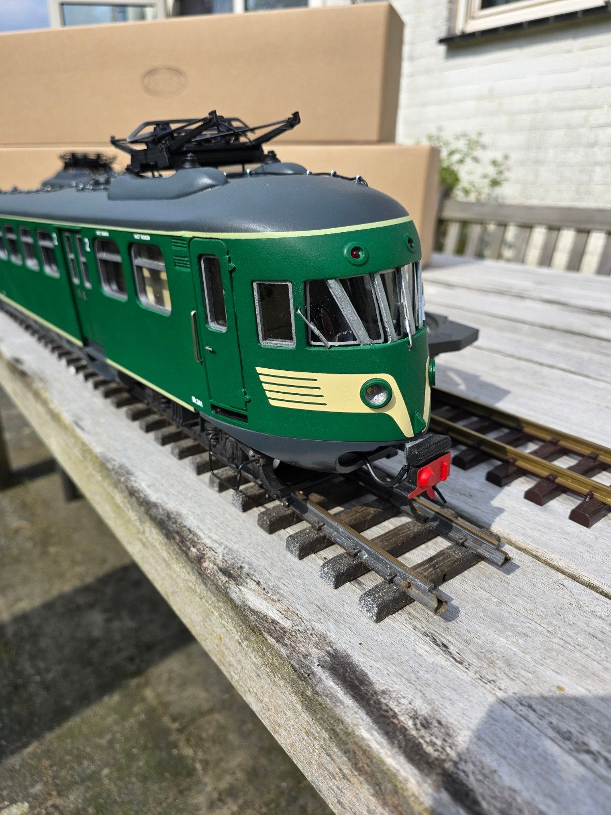 NS Mat '46  LGB spoor van S&S , nieuwstaat. Digit / geluid, Hobby en Vrije tijd, Modeltreinen | Overige schalen, Ophalen, Zo goed als nieuw