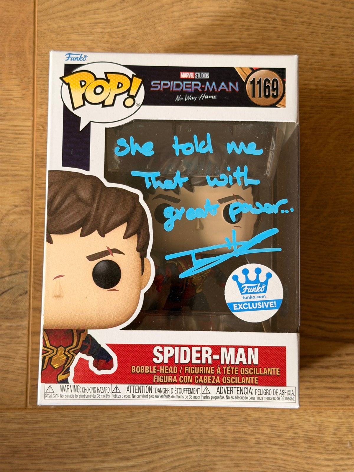 Funko Pop! Spider-Man #1169 – Signed Tom Holland, Ophalen of Verzenden, Zo goed als nieuw